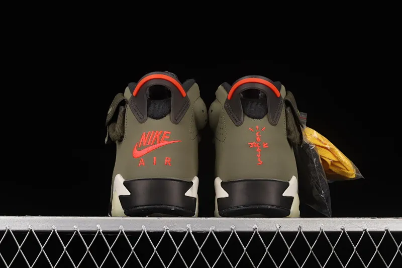 All Categories Air Jordan Jordan Series Basketball Shoes Air Jordan 6 Travis Scott x Air Jordan 6 AJ6 TS Joint Pocket Army Green Basketball Shoes CN1084-200